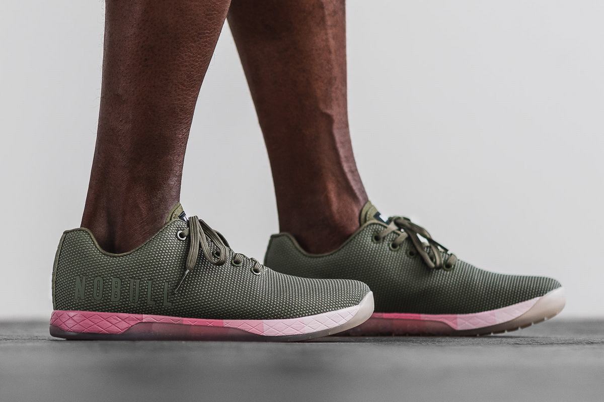 Nobull Superfabric Army Men's Trainers Pink | Australia (CD3785)